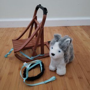 American Girl doll Dog Sled and Husky - retired